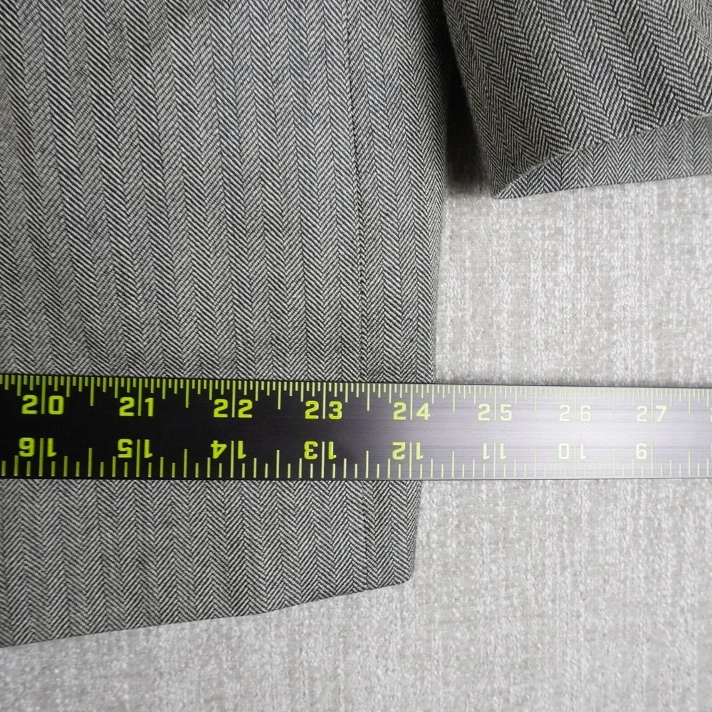 Lauren Ralph Lauren Blazer 48L Gray Herringbone Silk Wool Classic Sport Coat Men